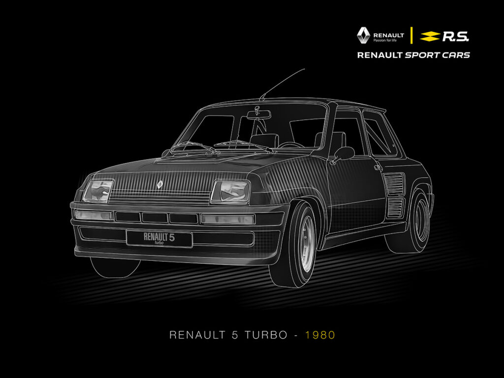 renault sportcars r5 turbo panneau de stand grand format 2018