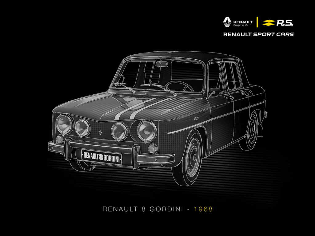 renault sportcars r8 gordini panneau de stand grand format 2018