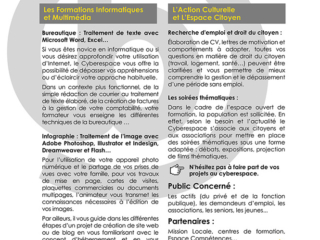 cyberespace de Beausoleil 2010 flyer verso