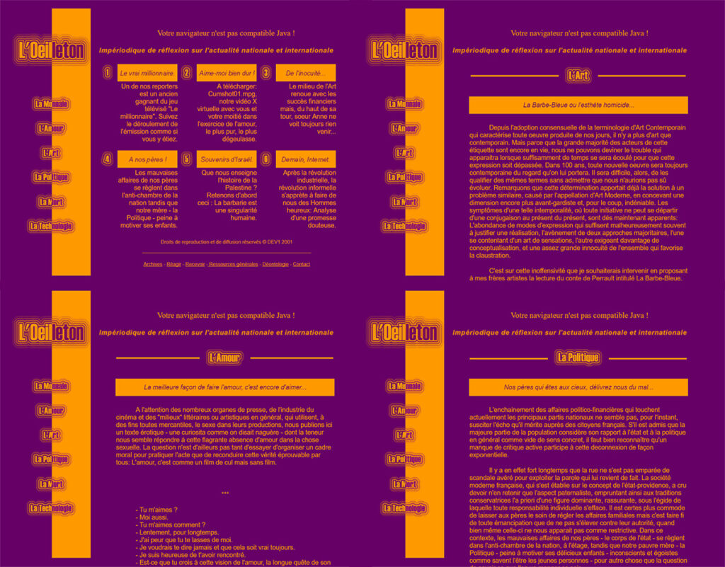 site internet 2001 loeilleton